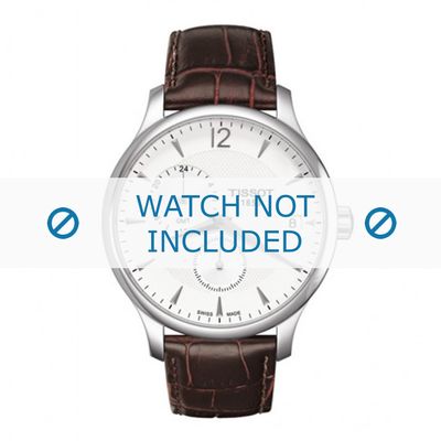 Tissot horlogeband T063.639.16.037.00 Leder Donkerbruin 20mm + bruin stiksel