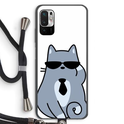 Cool cat: Xiaomi Redmi Note 10 5G Transparant Hoesje met koord