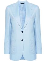 Brioni blazer en laine à simple boutonnage - Bleu