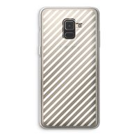 Strepen zwart-wit: Samsung Galaxy A8 (2018) Transparant Hoesje