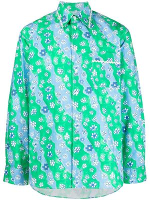 Marni chemise en coton à fleurs - Vert