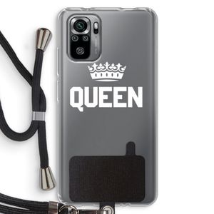 Queen zwart: Xiaomi Redmi Note 10S Transparant Hoesje met koord