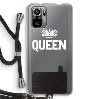 Queen zwart: Xiaomi Redmi Note 10S Transparant Hoesje met koord