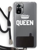 Queen zwart: Xiaomi Redmi Note 10S Transparant Hoesje met koord