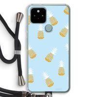 Ananasjes: Pixel 5 Transparant Hoesje met koord