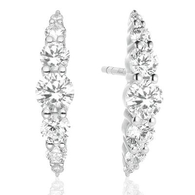 Sif Jakobs SJ-E42118-CZ-SS Oorknoppen Belluno zilver-zirconia 19 x 4,5 x 3,3 mm