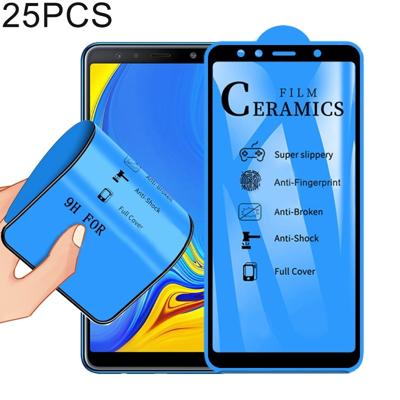 25 stuks 2.5 D volledige lijm volledige cover keramiek film voor Galaxy A7 (2018)
