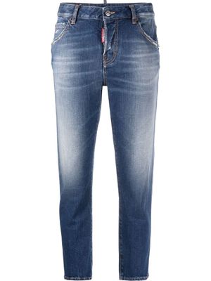 DSQUARED2 jean à coupe courte - Bleu