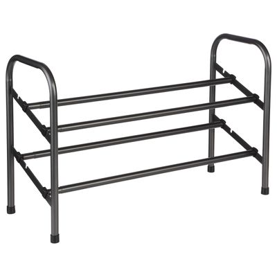 Schoenenrek - Schoenen Opbergen - Voor in de Hal - Uitschuifbaar - Verlengbaar - Antraciet - Metaal - Voor 10 Paar - 115x23,5x39cm