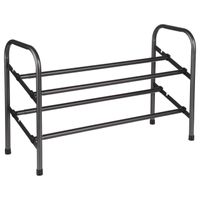 Schoenenrek - Schoenen Opbergen - Voor in de Hal - Uitschuifbaar - Verlengbaar - Antraciet - Metaal - Voor 10 Paar - 115x23,5x39cm - thumbnail