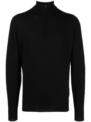 John Smedley sweat en laine à fermeture zippée - Noir