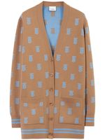 Burberry cardigan monogrammé à coupe oversize - Marron