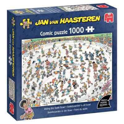 Jumbo Jan Van Haasteren Puzzel Skateboarden In De Bowl 1000 Stukjes + Poster