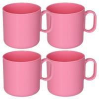 Plasticforte onbreekbare Drinkbekers - 6x - kunststof - 320 ml - roze - kinderen - camping