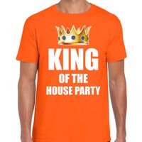 Koningsdag t-shirt King of the house party oranje voor heren