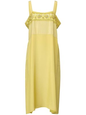 Maison Margiela robe mi-longue à broderies - Jaune