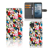 Nokia C2 2nd Edition Telefoonhoesje met Pasjes Birds - thumbnail