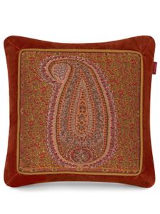 ETRO HOME coussin en velours à motif jacquard - Marron