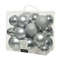 Kerstballen Decoris Zilverkleurig Glanzend (26 Onderdelen)