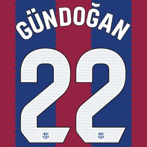Gündoğan 22 (Officiële FC Barcelona La Liga Bedrukking 2023-2024)