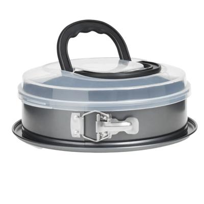 5five Taarten bakvorm/springvorm - metaal - grijs - 26 cm - met deksel