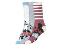 3 paar dames sokken (39-42, Mickey Mouse grijs/roze)