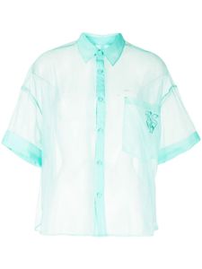 izzue chemise transparente à manches courtes - Vert