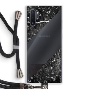 Zwart marmer: Samsung Galaxy Note 10 Plus Transparant Hoesje met koord