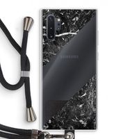 Zwart marmer: Samsung Galaxy Note 10 Plus Transparant Hoesje met koord