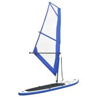 Stand-up paddleboard opblaasbaar met zeilset blauw en wit