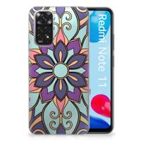 Xiaomi Redmi 10 | Redmi Note 11 4G | TPU Case | Purple Flower