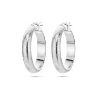 Gerhodineerd Zilveren Oorringen Halfronde Buis - 3,0mm - 29,5mm