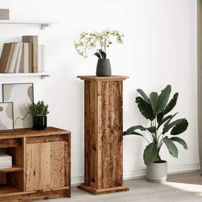 Sokkel met opbergruimte 31x30x90 cm bewerkt hout oud houtkleur