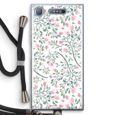Sierlijke bloemen: Sony Xperia XZ1 Transparant Hoesje met koord