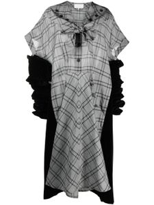 Maison Margiela robe mi-longue Spliced à carreaux - Noir