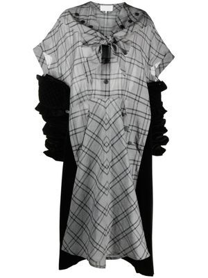 Maison Margiela robe mi-longue Spliced à carreaux - Noir