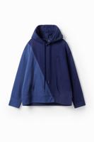 Tweekleurig sweatshirt met capuchon - BLUE - XXL