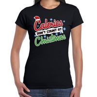 Fout kerstshirt zwart calories dont count Christmas voor dames