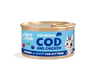 Edgard & Cooper kabeljauw en kip kitten natvoer blikje 85gr