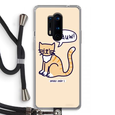 Miauw: OnePlus 8 Pro Transparant Hoesje met koord