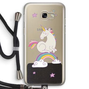 Regenboog eenhoorn: Samsung Galaxy A5 (2017) Transparant Hoesje met koord