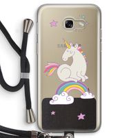 Regenboog eenhoorn: Samsung Galaxy A5 (2017) Transparant Hoesje met koord