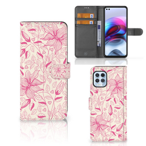 Motorola Moto G100 Hoesje Pink Flowers