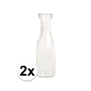 2x Glazen wijnkaraf 1 liter   -