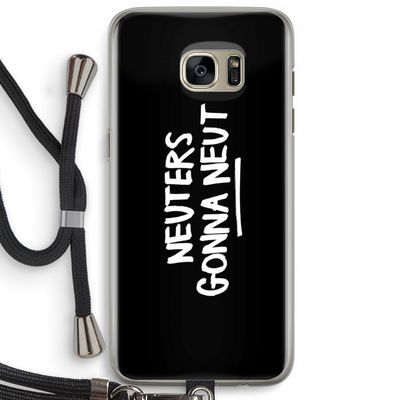Neuters (zwart): Samsung Galaxy S7 Edge Transparant Hoesje met koord