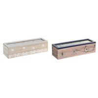 Box for Infusions DKD Home Decor Kristal Blauw Wit Hout MDF (30 x 9 x 8 cm) (2 Stuks)