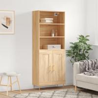 Hoge kast 69,5x34x180 cm bewerkt hout sonoma eikenkleurig