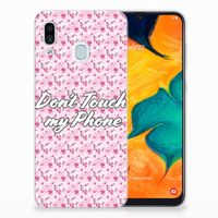 Samsung Galaxy A30 Silicone-hoesje Flowers Pink DTMP - thumbnail