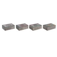 Doos-Juwelenkistje DKD Home Decor Multicolour Steen 15 x 10 x 5 cm (4 Stuks)