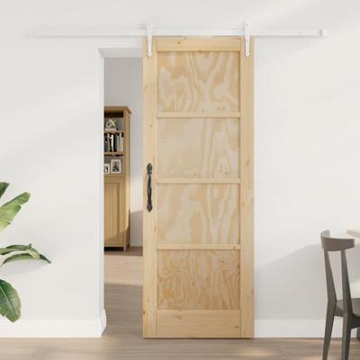 Schuifdeur met Hardware Set 73,5x198,5 cm van Massief Grenenhout
